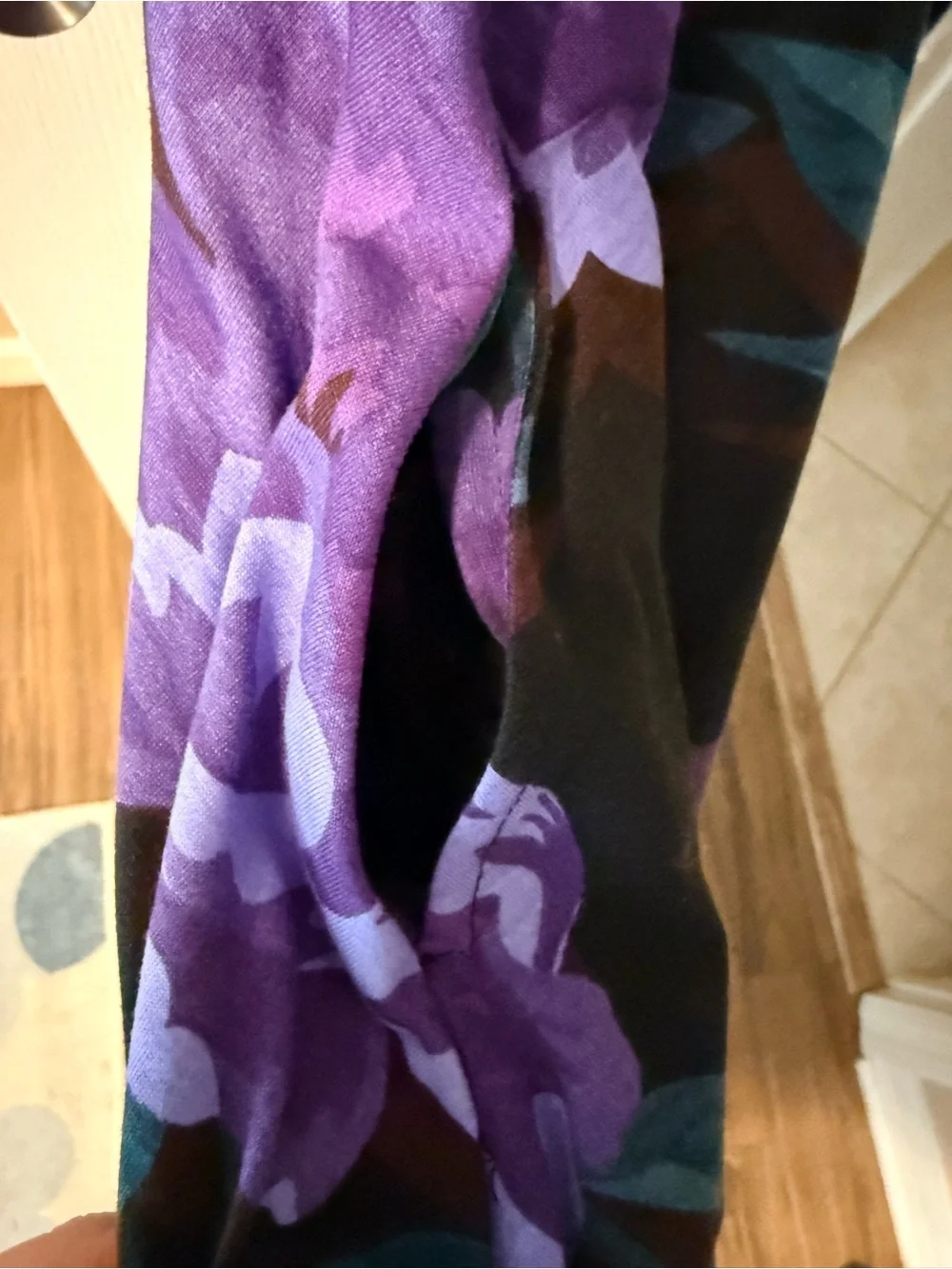 LuLaRoe Nicki Dress XL Purple Floral Sleeveless Pocket Swing Dress - Picture 4 of 6